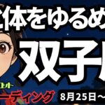 【双子座】♊️2025年8月25日の週♊️心と体をゆるめて、手放すものと大切にするものを分ける時。ふたご座。タロットリーディング