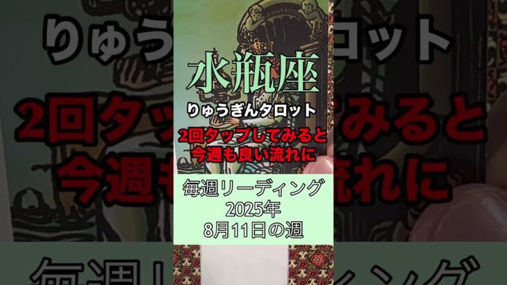 ♒️水瓶座の8月11日の週の運勢♒️#りゅうぎんタロット #水瓶座
