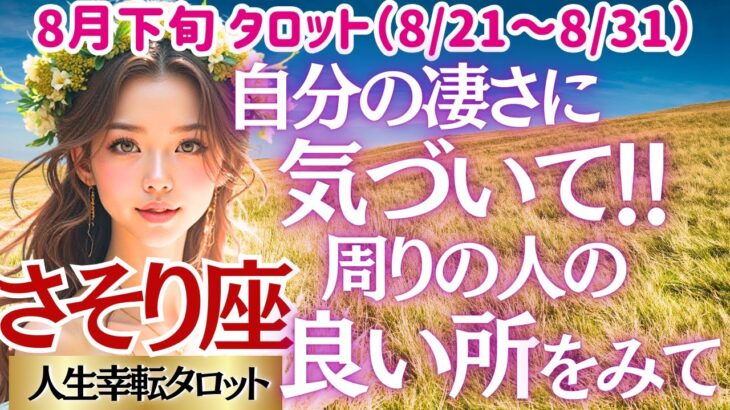 🐱【♏蠍座さん💖8月下旬・後半運勢】〈自分が凄い才能や能力を持っていることを自覚して👍その上で周りの人も認めていこう😊良い人間関係を💖〉 人生幸転タロットリーディング 占い さそり座 太陽星座・月星座