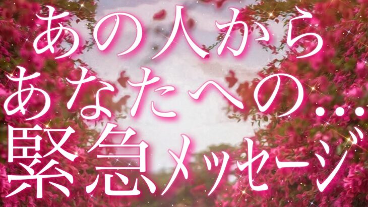 【恋愛】あの人からあなたへの…緊急メッセージ😖💦💌直感🔮タロットリーディング