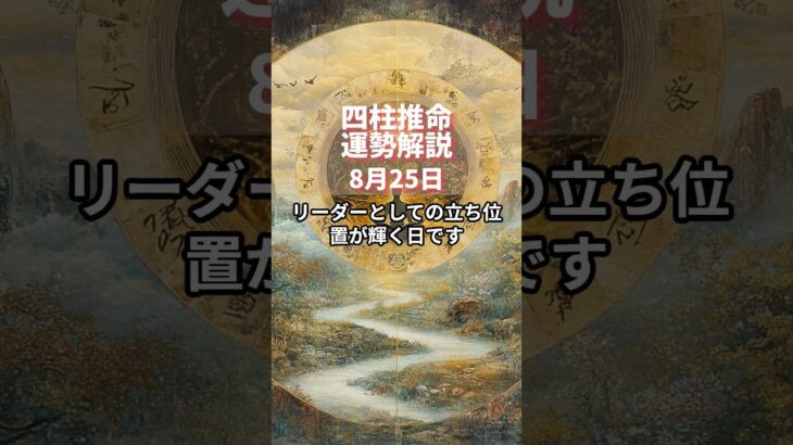 【四柱推命】8月25日・運勢解説 #今日の運勢 #占い #占い鑑定  #占い好き女子 #恋愛相談 #恋愛 #恋愛占い #片思い #婚活 #運命の人 #引き寄せ #引き寄せの法則 #恋愛運アップ