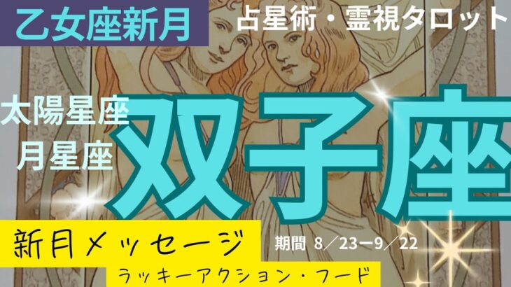 (占星術・霊視タロット♊️双子座)8/23乙女座新月丸分かり🌚リーディング&ラッキーアクション・フード