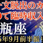 【水瓶座】2025年9月前半振り返り「みずがめ座」の運勢～無一文脱出のカギ、〇〇で臨時収入へ～