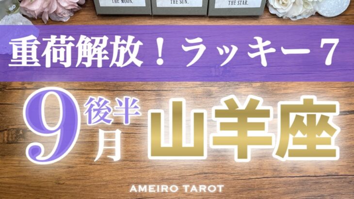 山羊座♑️９月後半✨重荷、修行、苦労から解放🕊️✨ラッキー７連発のシンクロ回‼️