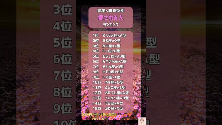 星座×血液型「愛される人」TOP30 #shorts #星座占い #血液型占い #ランキング #astrology#占い #恋愛 #zodiac #zodiacsigns #horoscope