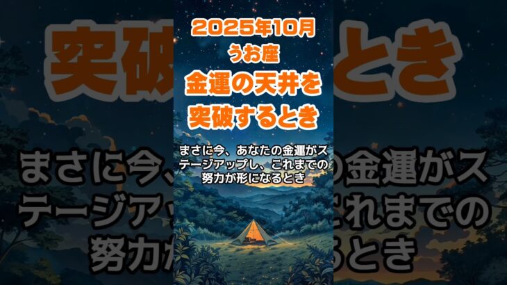 【魚座】2025年10月のうお座の運勢～金運の天井を突破するとき～ #魚座 #うお座 #魚座の運勢