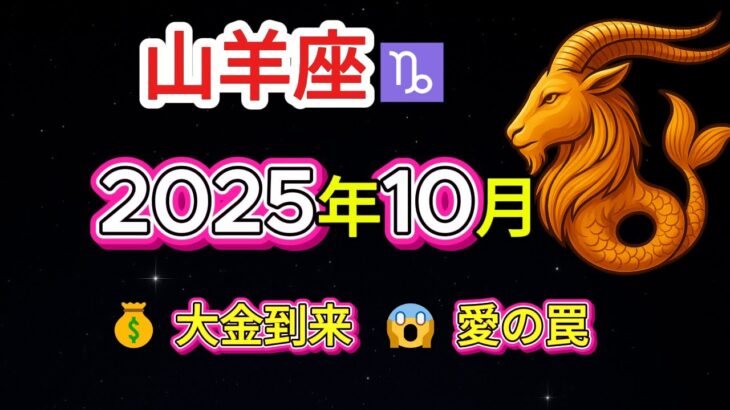 🔥【山羊座♑運命激変】2025年10月、金運💰が爆発的に上昇！愛💕に潜む衝撃の落とし穴と、未来を変えるタロットの真実とは？
