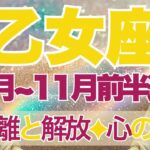 【おとめ座】10月全体～11月前半運勢　断捨離と解放…心の鎖を解き放つ🕊🍀自由な世界があなたを待っています🥰これ以上追い詰めないで…自分に優しく【乙女座 １０月】【乙女座 １１月】タロットリーディング