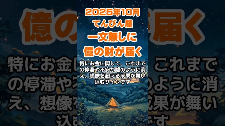 【天秤座】2025年10月のてんびん座の運勢～一文無しに億の財～ #天秤座 #てんびん座 #天秤座の運勢