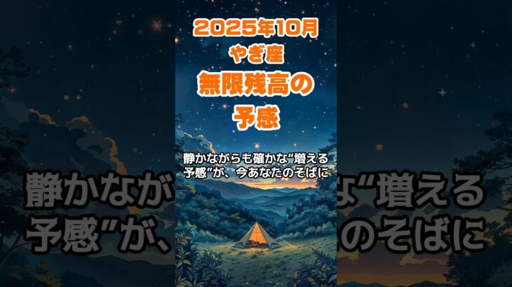 【山羊座】2025年10月のやぎ座の運勢～無限残高の予感～ #山羊座 #やぎ座 #山羊座の運勢