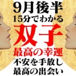【15分でわかる！ふたご座9月後半】幸運の波が来てるのに、なぜ不安？ 心配性を克服し、最高の未来へ【癒しの眠れる占い】