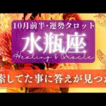 【水瓶座】10月前半／「突破」感がある！😳ブレイクスルーの向こう側を見ていく！✨🕊🌕【タロット】【運勢】【占い】【みずがめ座】