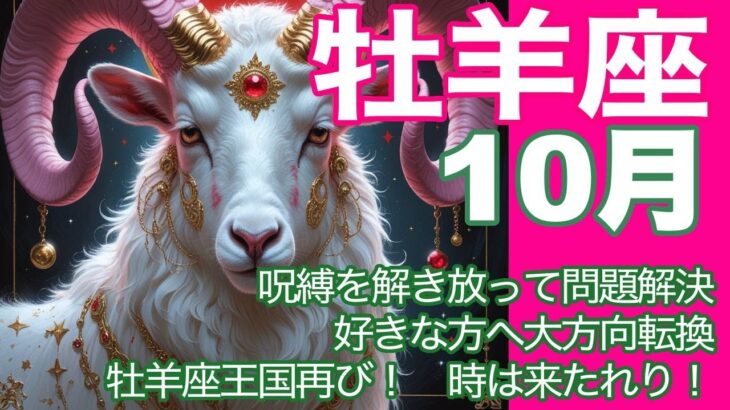 牡羊座♈️10月＊呪縛を解き放って問題解決　好きな方へ大方向転換　牡羊座王国再び！　時は来れ裏！＊魂のリーディング