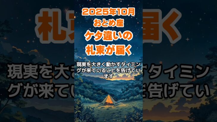 【乙女座】2025年10月のおとめ座の運勢～ケタ違いの札束～ #乙女座 #おとめ座 #乙女座の運勢