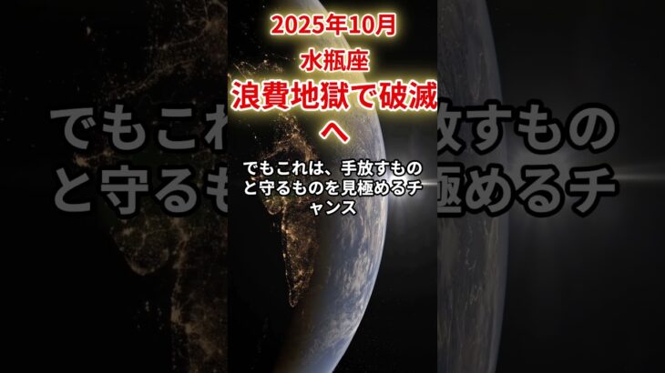 【水瓶座】2025年10月みずがめ座の運勢「浪費地獄で破滅へ」#水瓶座 #みずがめ座 #水瓶座の運勢