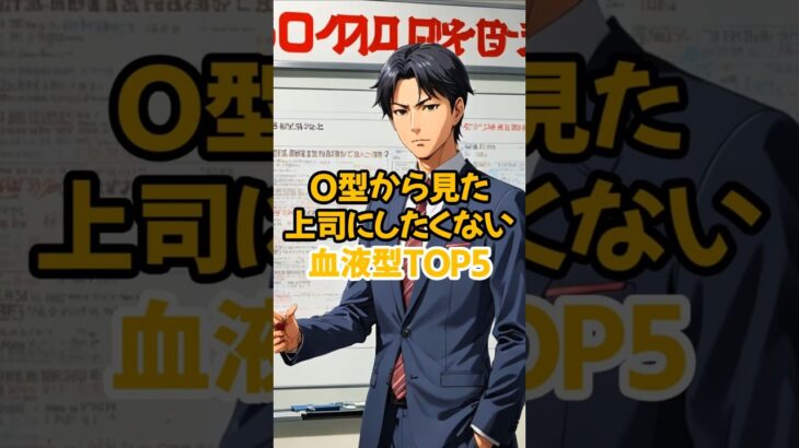 O型から見た上司にしたくない血液型TOP５