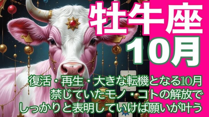✨再アップロード✨牡牛座♉️10月＊復活・再生・大きな転機となる10月　禁じていたモノ・コトの解放で　しっかりと表明していけば願いは叶う＊魂のリーディング（BGMの音量調整しました💖）