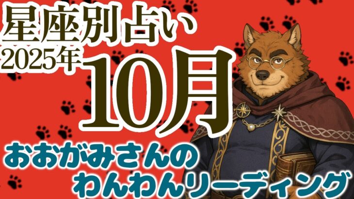 🐺狼さんが教えるマンスリーリーディング！2025年10月の「星座別占い」！🐶わんこたちに聞く🐶おおがみさんのわんわんリーディング【タロット・オラクルカードリーディング】🐶