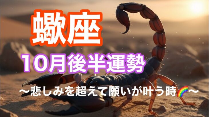 【蠍座♏️10月後半】悲しみを超えて願いが叶う✨金運・仕事運は最高潮！タロットリーディン