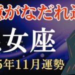 【乙女座】2025年11月のおとめ座の運勢～巨億がなだれ込む～
