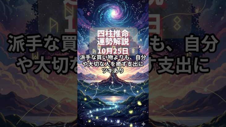 【四柱推命】10月25日・運勢解説 #今日の運勢 #占い #占い鑑定 #占い好き女子 #恋愛相談 #恋愛 #恋愛占い #片思い #婚活 #運命の人 #引き寄せ #引き寄せの法則 #恋愛運アップ