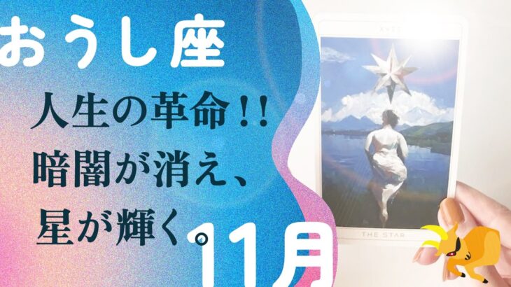 断言します。今月は、徹底的に変化します。特別です、とても。【11月の運勢 牡牛座】
