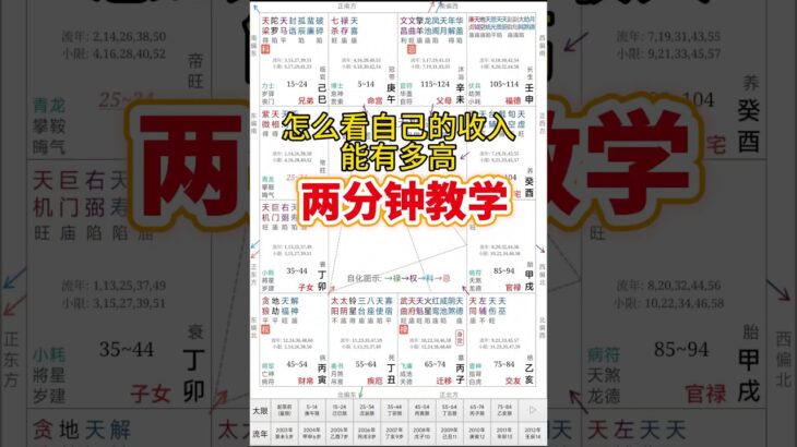 紫微斗數看自己的收入能有多高？#紫微斗數 #命理 #算命