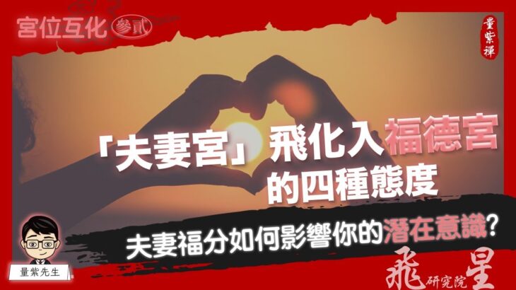 【飛星宮位互化詳解】夫妻宮飛化入福德宮｜婚姻情緣旺我福氣，福份運勢捎來金錢｜紫微斗數【飛星研究院 ep.74】《量紫先生》
