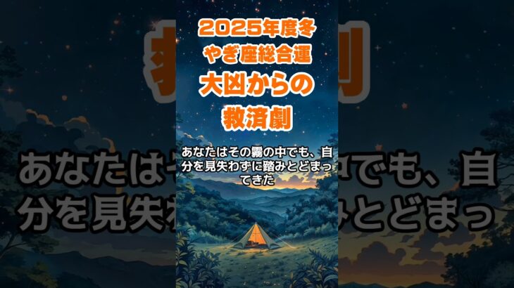 【山羊座】2025年度冬のやぎ座の総合運～大凶からの救済劇～ #山羊座 #やぎ座 #山羊座の運勢