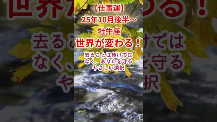 【牡牛座】2025年10月後半～おうし座仕事運占い #牡牛座 #おうし座 #shorts