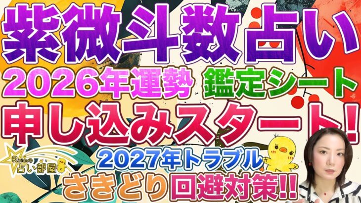 2026年運勢紫微斗数占い鑑定シート、申し込みスタート！西洋占星術付きの鑑定シートも！2027年火星逆行トラブルさきどり回避対策付き！