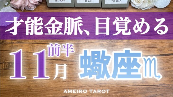 さそり座♏️11月前半‼️眠っていた才能・金脈が目覚める👀💖良い流れに乗っているから大丈夫🕊️🌈