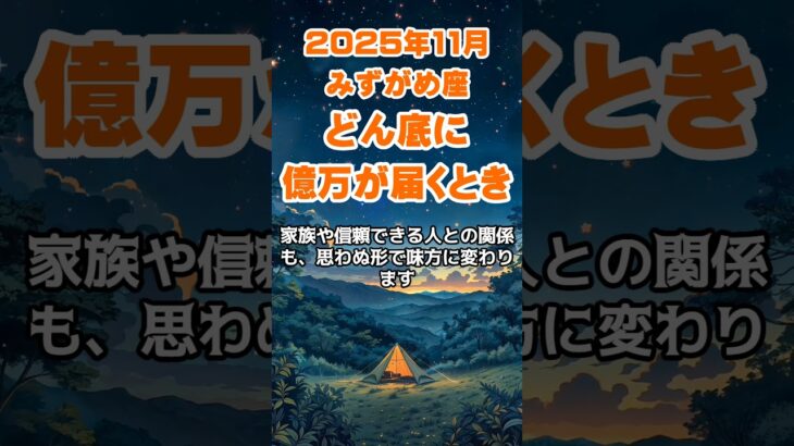 【水瓶座】2025年11月のみずがめ座の運勢～どん底に億万届く～ #水瓶座 #みずがめ座 #水瓶座の運勢
