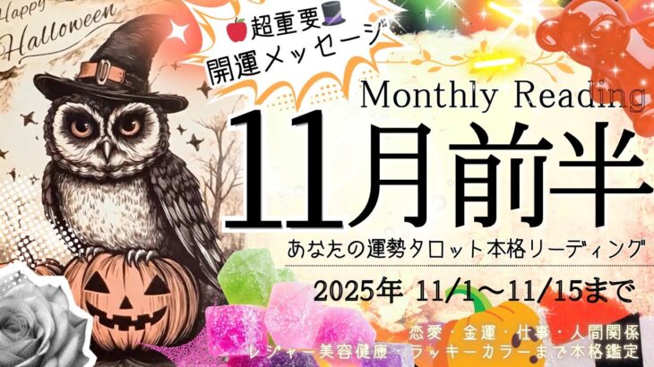 11月1日~11月15日まで🔮あなたの運勢🌙✨Monthly Reading【2025年】忖度一切無し、タロット仕事/恋愛/金運/健康【本格有料鑑定級】