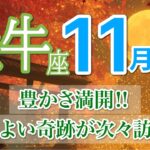 【11月| 牡牛座🍁豊穣開花】心満たされる幸運とご褒美が届きます🌸［運勢リーディング＆タロット＆オラクル］