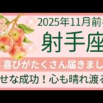 【射手座】11月前半🌙最強の喜び！欲しいものを手に入れよう！願いが叶うタイミング！お花のエネルギーも！オラクルカードリーディング
