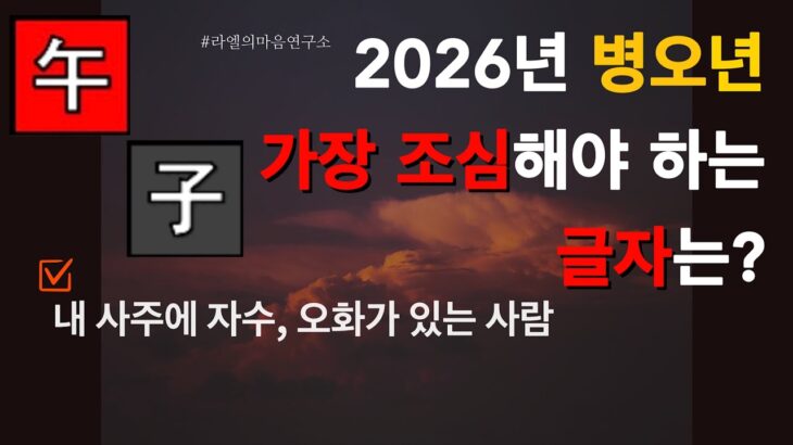 병오년 가장 조심해야 하는 글자는? _지지 자수, 오화, #갑자일주 #병자일주 #무자일주 #경자일주 #임자일주 #갑오일주 #병오일주 #무오일주 경오일주 임오일주 양력 12월 6월
