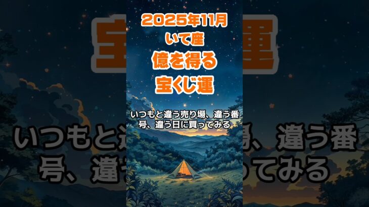 【射手座】2025年11月のいて座の運勢～億を得る宝くじ運～ #射手座 #いて座 #射手座の運勢