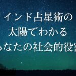 [ハウス別]インド占星術の太陽でわかるあなたの社会的役割