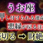 うお座《また押し付けられる運命》悪縁が戻る日【因縁を振切る→財絶頂】の魚座を解説。