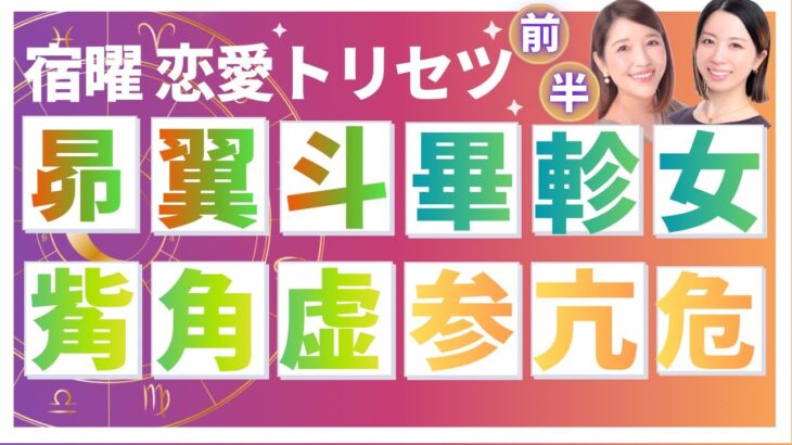 宿曜占星術💫あの人はどんな恋をする人?“恋愛の取扱説明書” 前編 🔮 昴宿/翼宿/斗宿畢宿/軫宿/女宿觜宿/角宿/虚宿参宿/亢宿/危宿✨ #占い #恋愛 #宿曜占星術