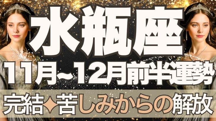 【みずがめ座】11月全体～12月前半運勢　涙の完結へ😢苦しみからの解放、どんなことも決して無駄じゃない💎✨心が晴れていく、みんなと幸せに💐【水瓶座 １１月】【水瓶座 １２月】タロットリーディング