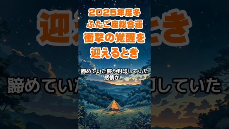 【双子座】2025年冬のふたご座の総合運～衝撃の覚醒を迎えるとき～ #双子座 #ふたご座 #双子座の運勢