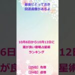 10月6日～10月12日　宿曜27星宿　運勢ランキング☆ 　#運勢占い 　#10月の運勢