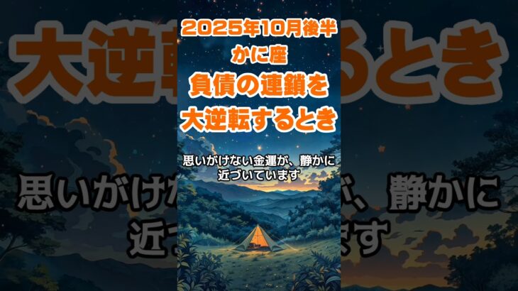 【蟹座】2025年10月後半のかに座の運勢～負債の連鎖を大逆転するとき～ #蟹座 #かに座 #蟹座の運勢