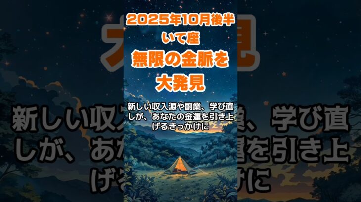 【射手座】2025年10月後半のいて座の運勢～無限の金脈大発見～ #射手座 #いて座 #射手座の運勢