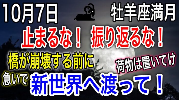 牡羊座満月2025年10月7日【人生大逆転】とにかく進め！過去に縛られずに未来だけを見て光の扉を開けて異世界へ【COCORO Platinum】