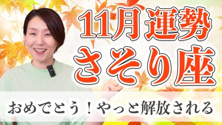 11月 さそり座の運勢♏️ / もう大丈夫！迷いがシャキッと消えていく！【トートタロット & 西洋占星術】