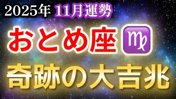 【乙女座♍️11月運勢】おとめ座、奇跡の大吉兆！全て報われる収穫期到来💰【金運】