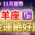 【山羊座♑️11月運勢】やぎ座、11月は金運絶好調の月に【金運💰】